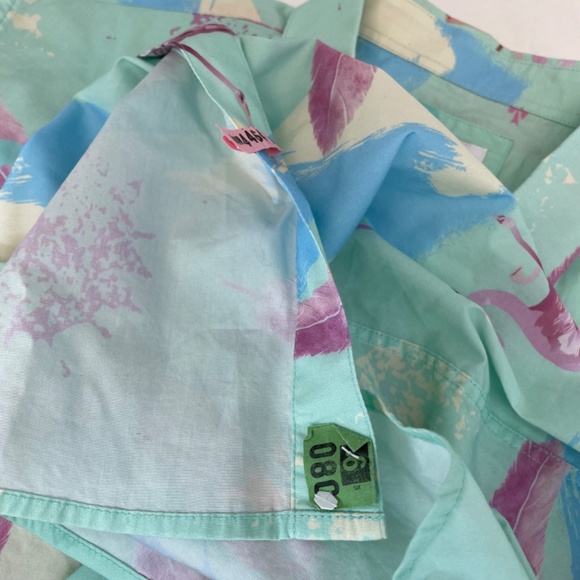 TEAMLTD Living the Dream Short Sleeve Button Down Flamingo Tropical Men’s Large - Picture 2 of 15